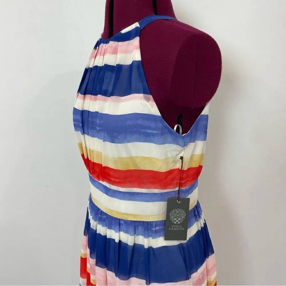 Vince Camuto stripe maxi dress blue red pink whiteUS 8 - Picture 5 of 13